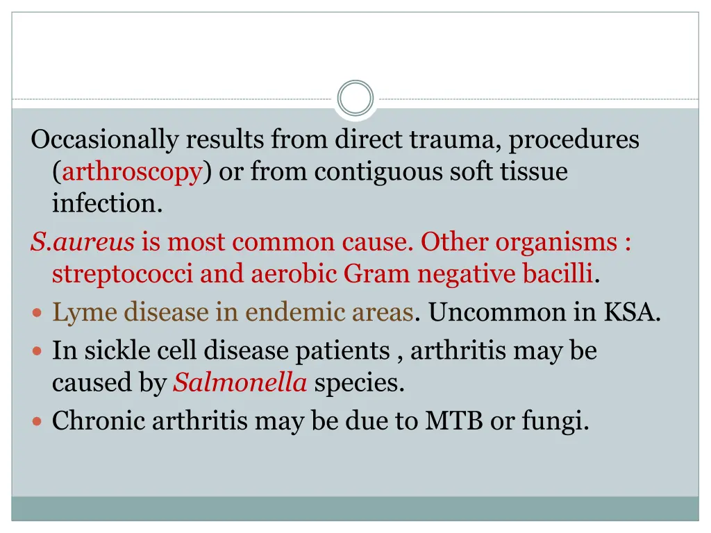 occasionally results from direct trauma