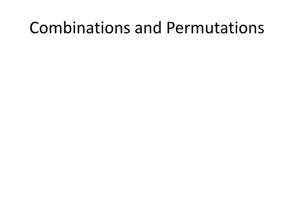 combinations and permutations