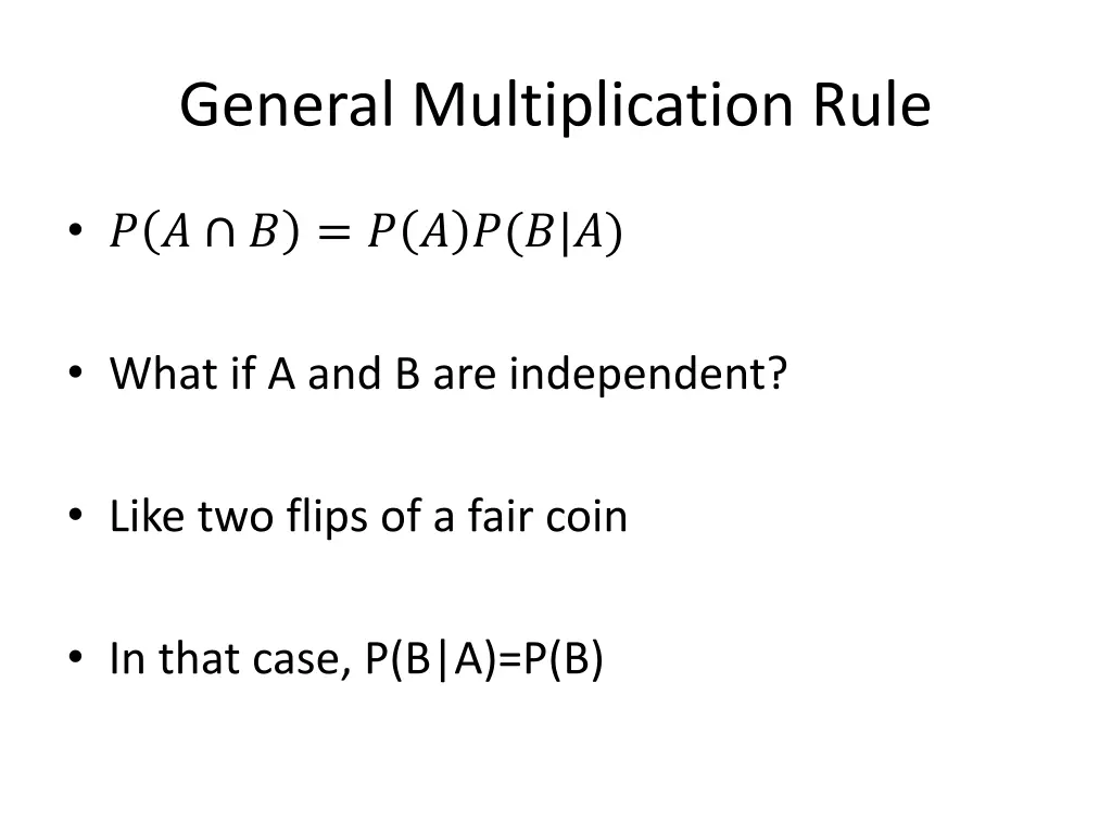 general multiplication rule 1