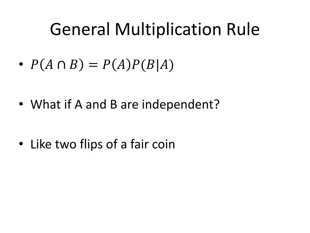 general multiplication rule