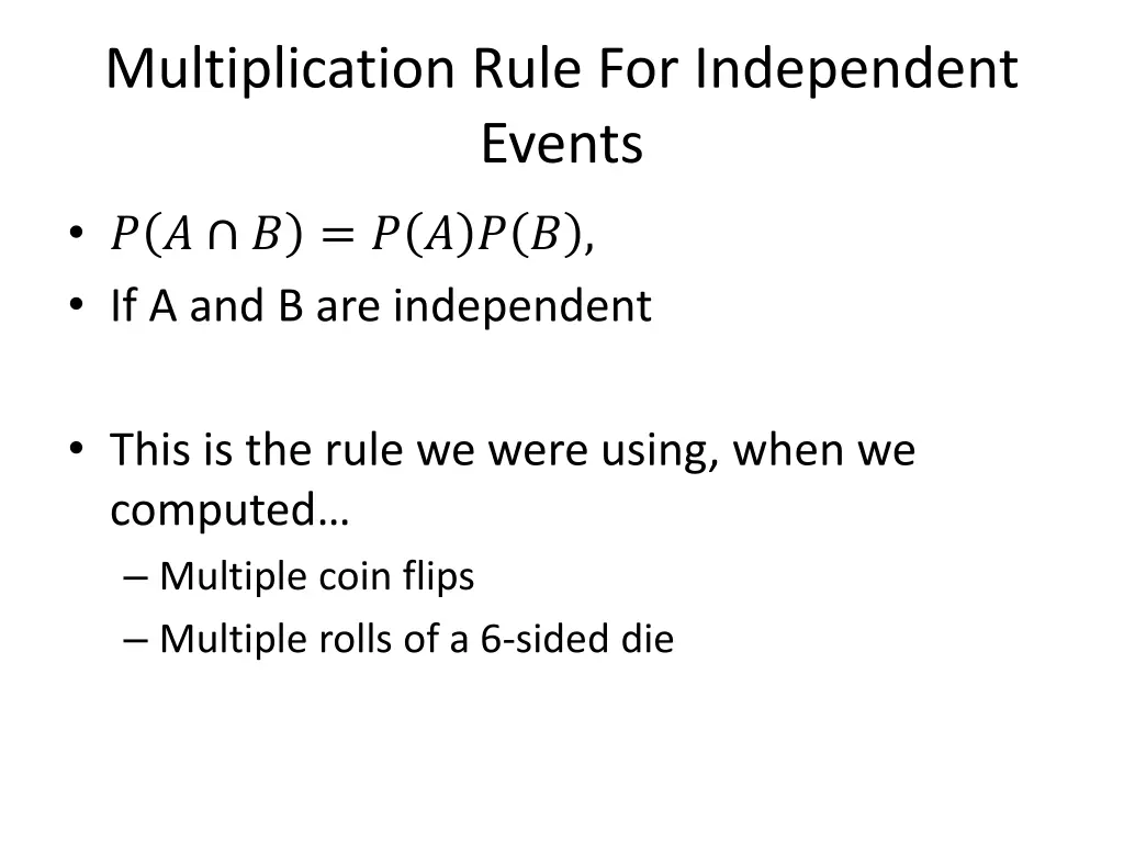 multiplication rule for independent events 1