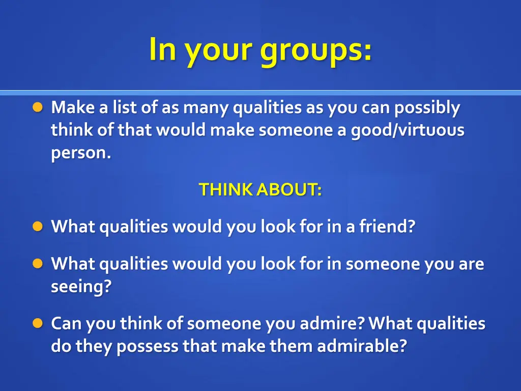 in your groups