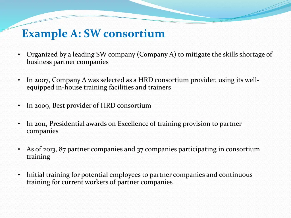 example a sw consortium