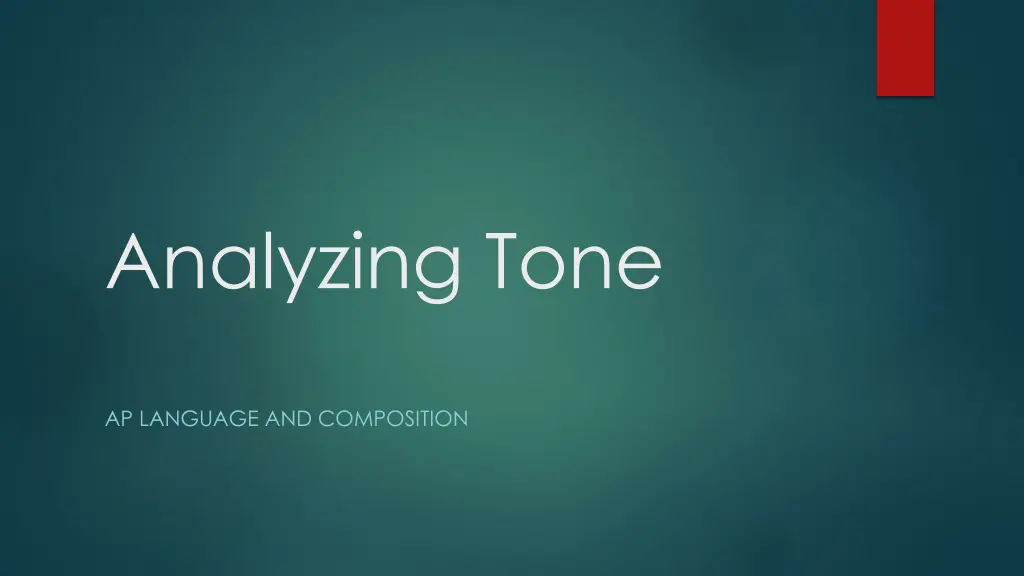 analyzing tone