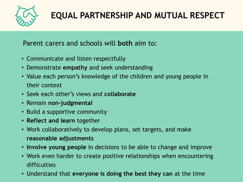 equal partnership and mutual respect