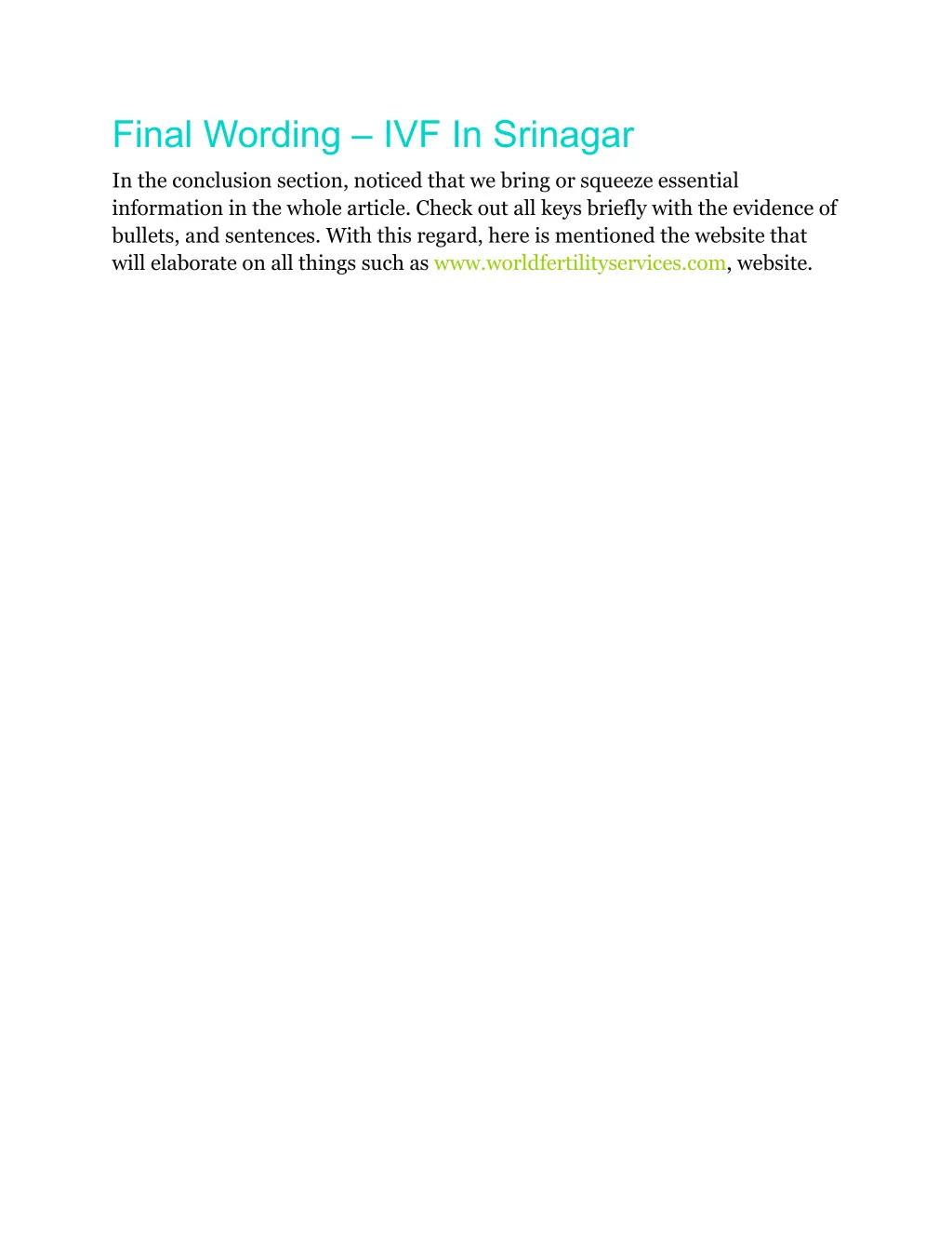 final wording ivf in srinagar