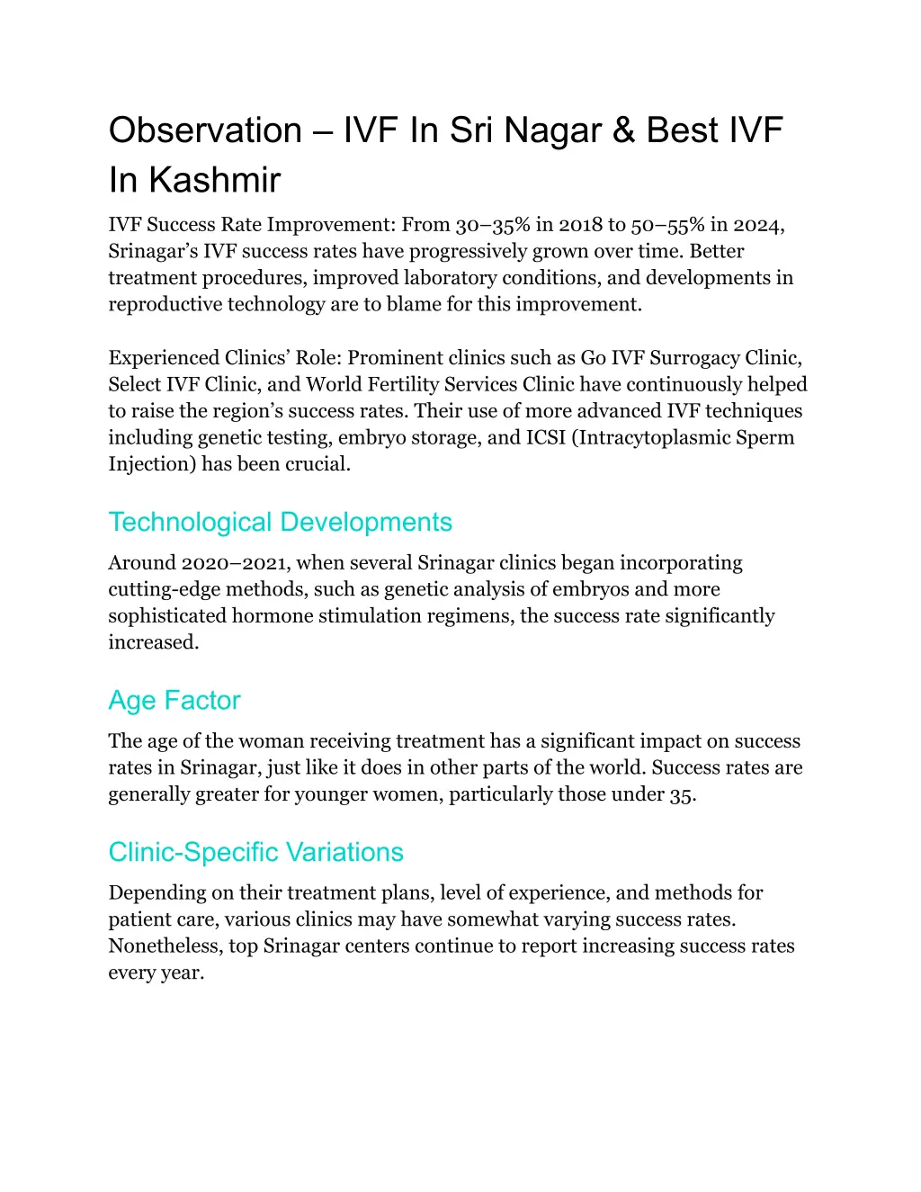 observation ivf in sri nagar best ivf in kashmir
