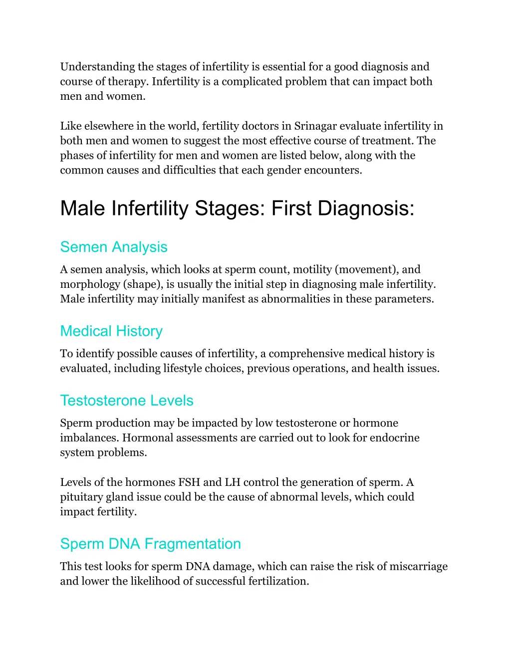 understanding the stages of infertility
