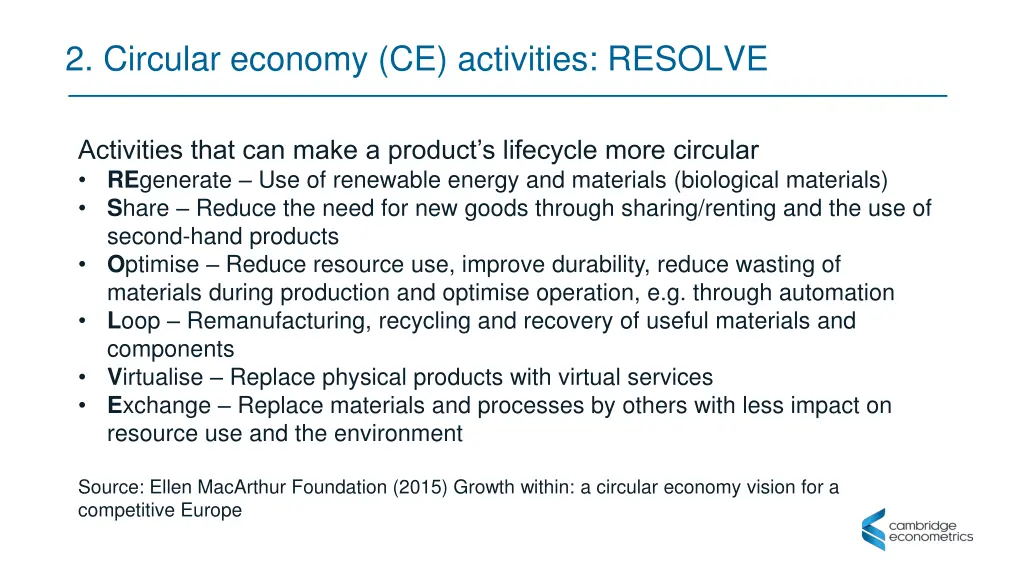 2 circular economy ce activities resolve