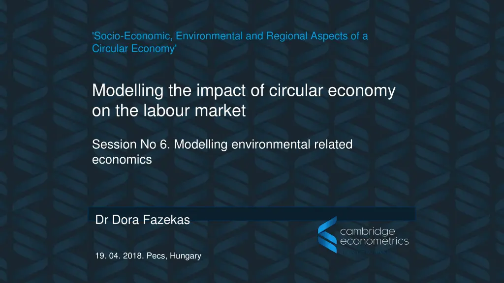 socio economic environmental and regional aspects