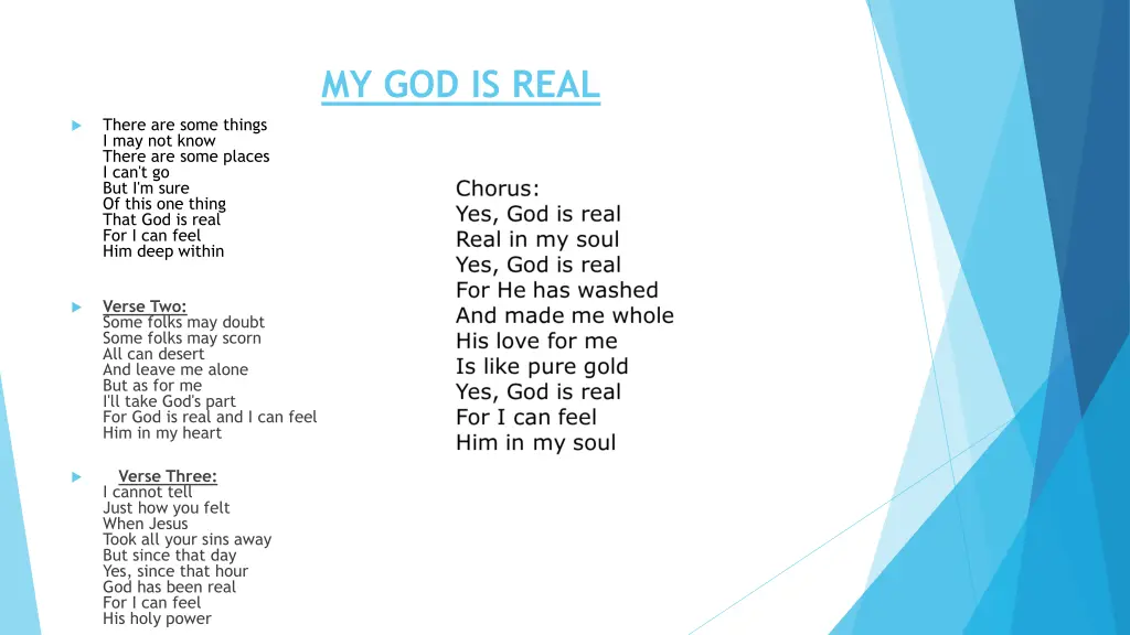 my god is real