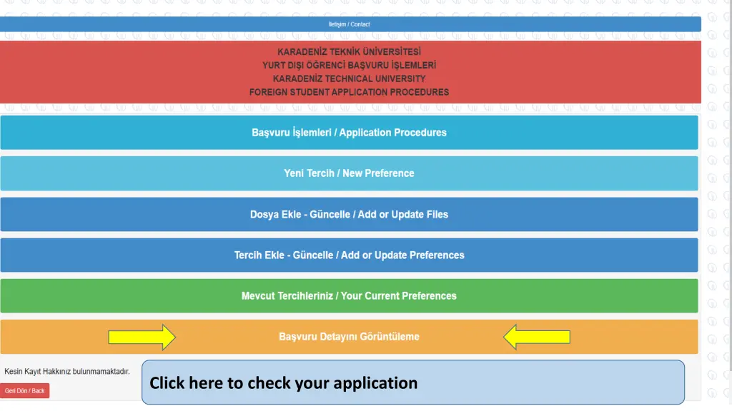 click here to check your application