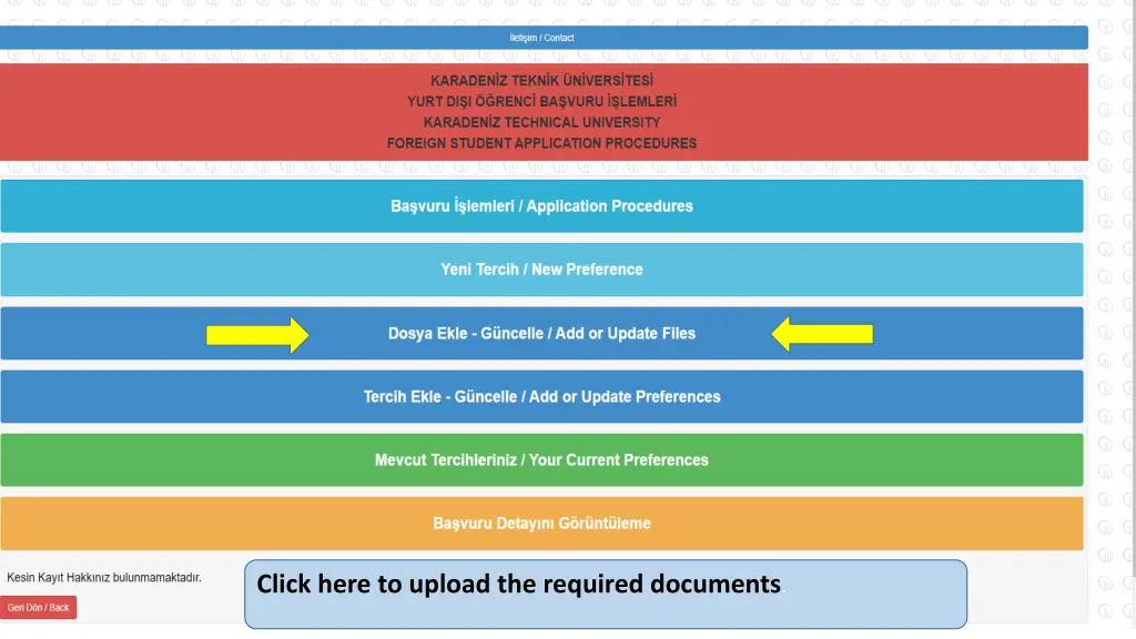 click here to upload the required documents