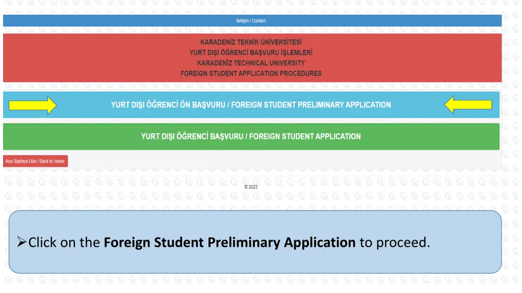 click on the foreign student preliminary