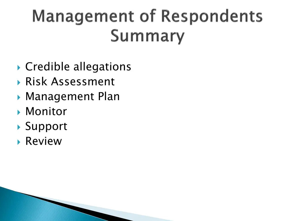 credible allegations risk assessment management