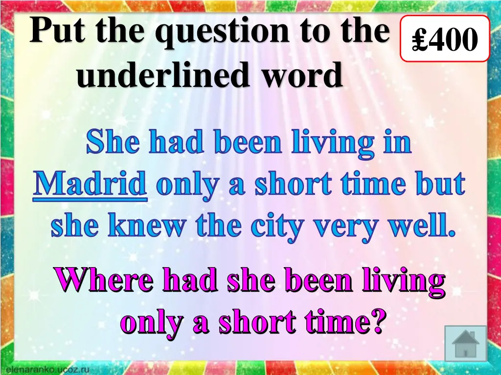 put the question to the underlined word