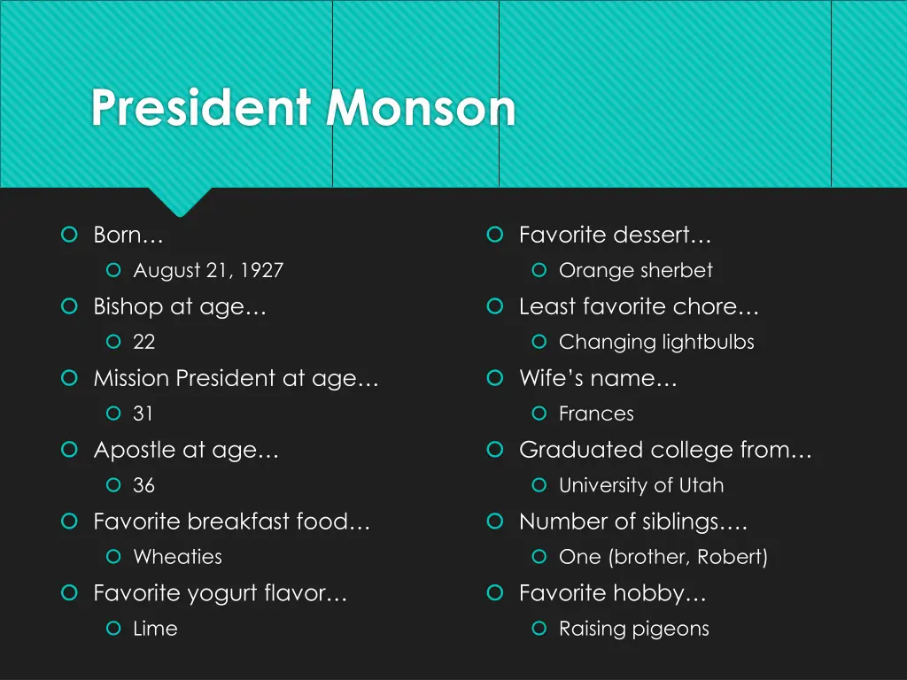 president monson