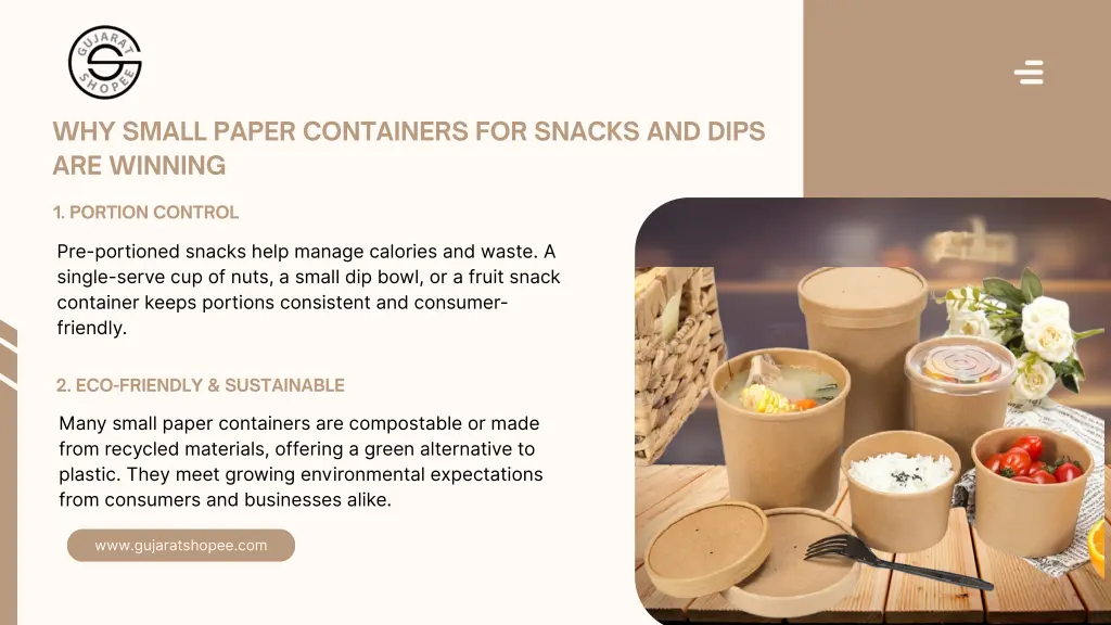 why small paper containers for snacks and dips