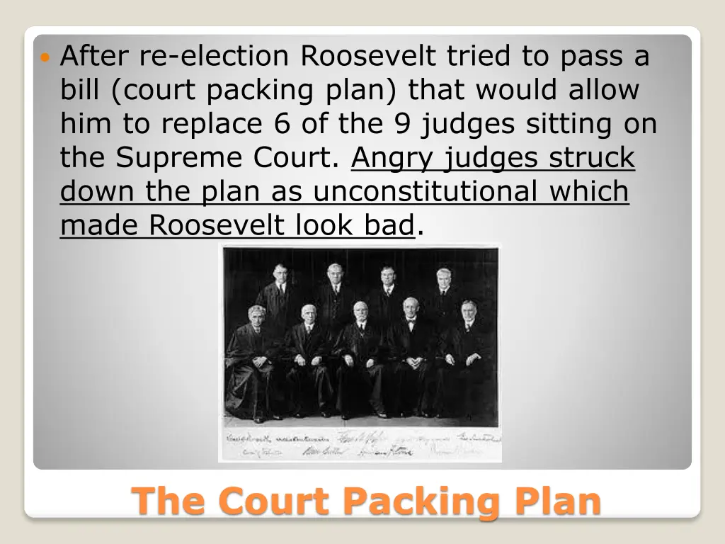 after re election roosevelt tried to pass a bill