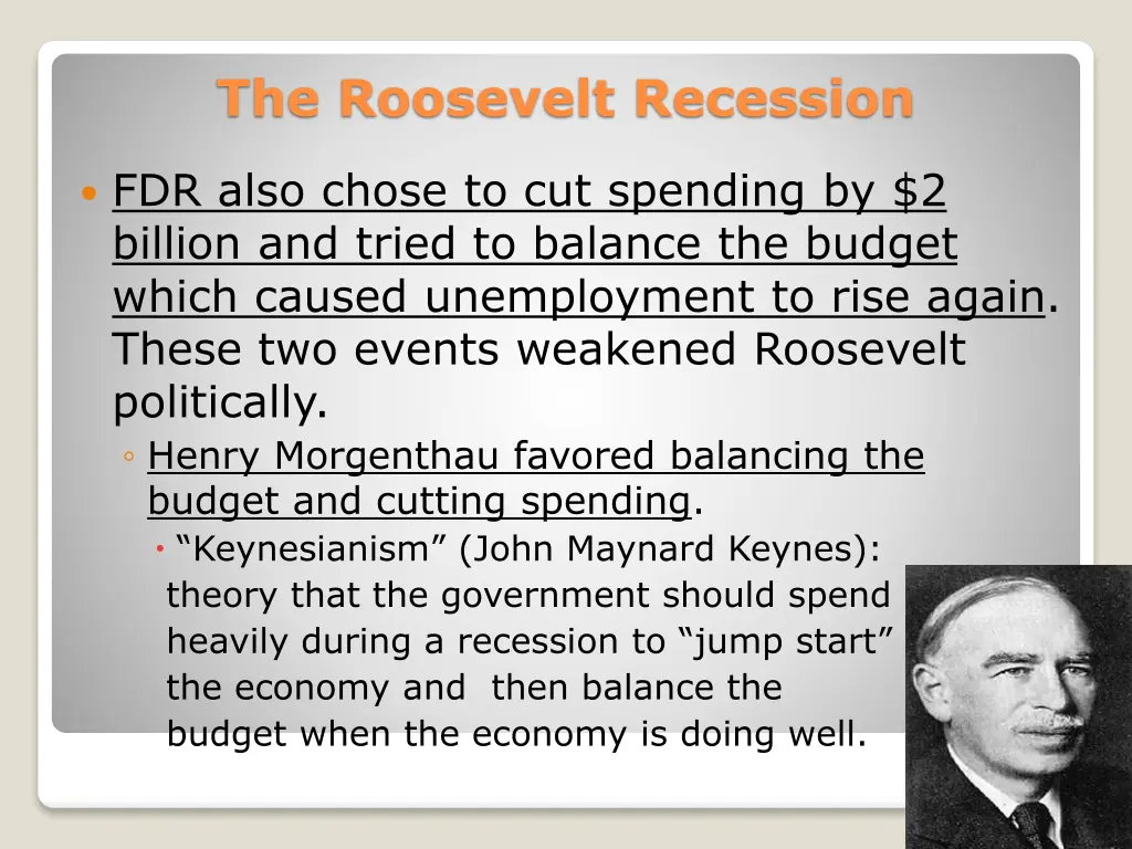 the roosevelt recession