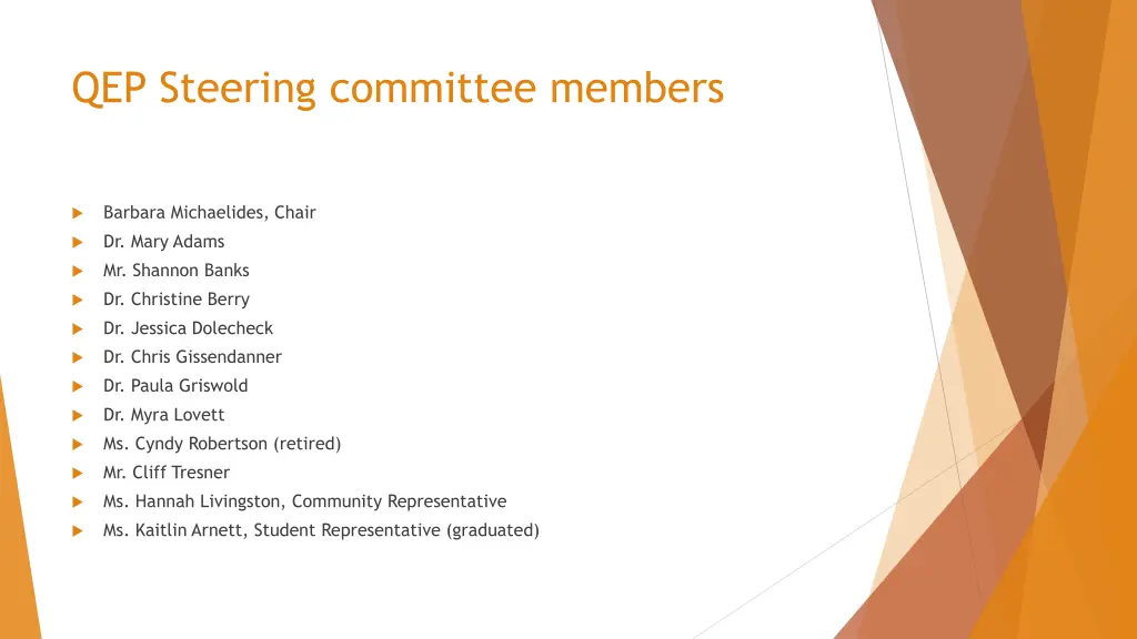 qep steering committee members