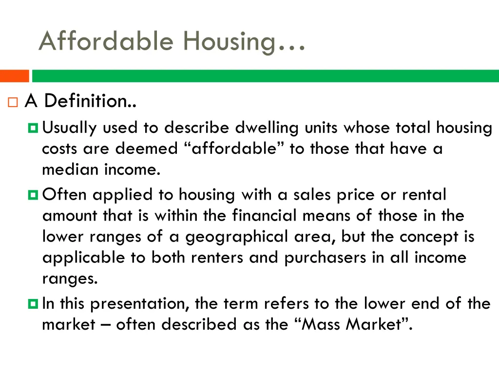 affordable housing