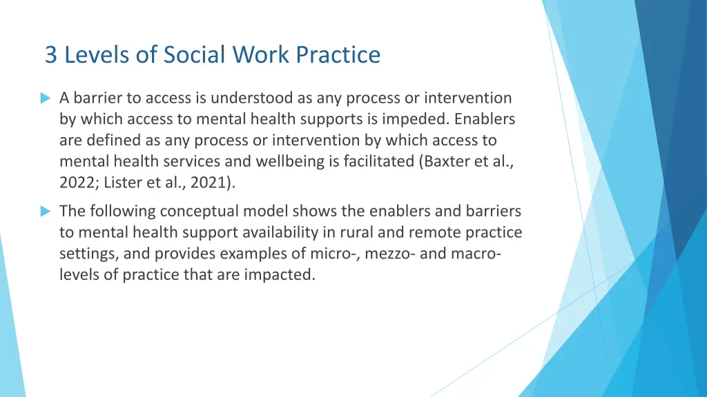3 levels of social work practice