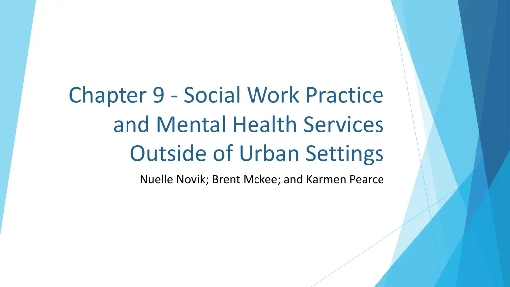 chapter 9 social work practice and mental health