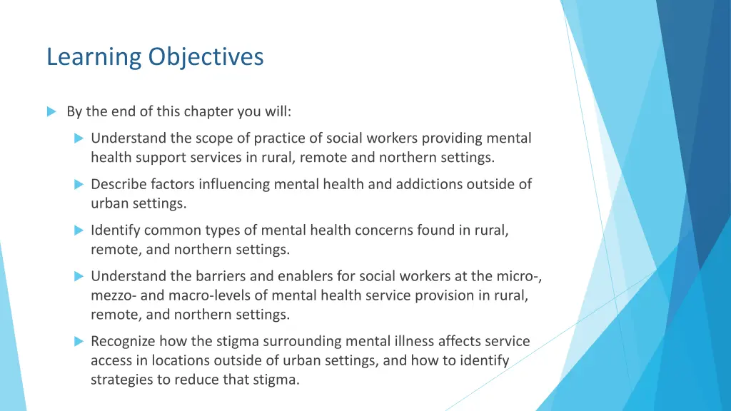 learning objectives