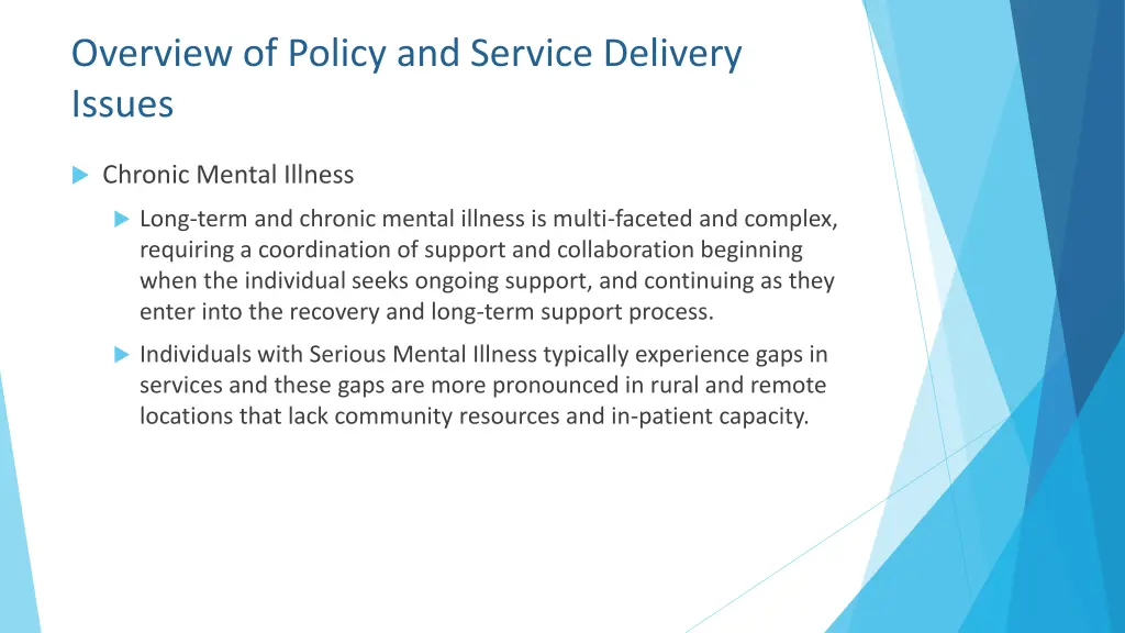 overview of policy and service delivery issues 2