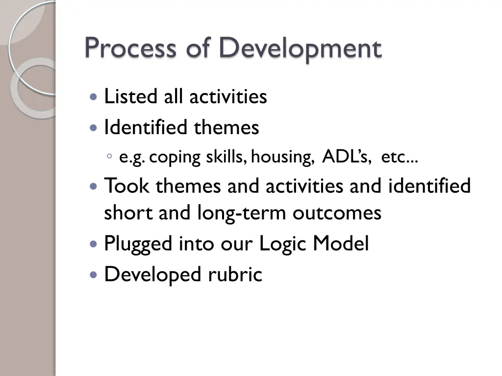 process of development