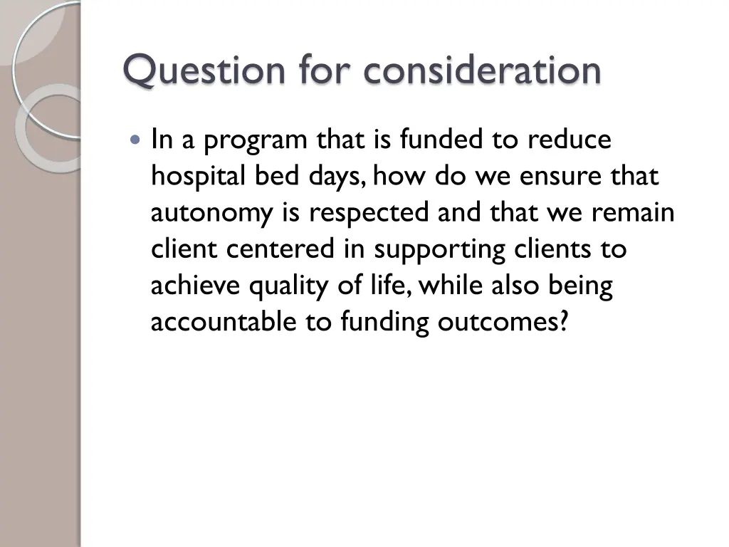 question for consideration