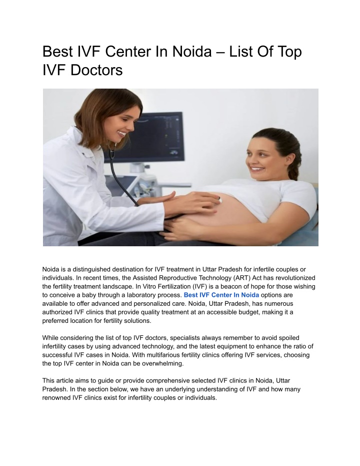 best ivf center in noida list of top ivf doctors