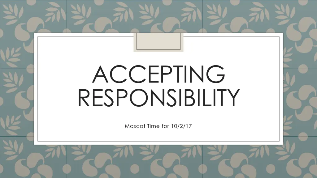 accepting responsibility