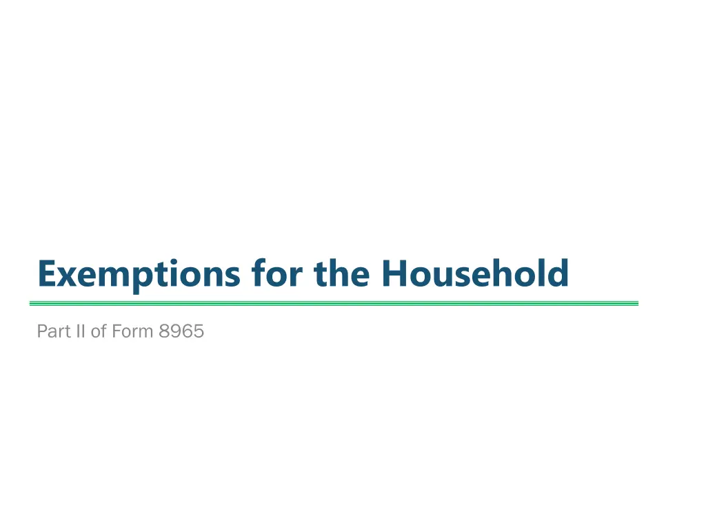 exemptions for the household