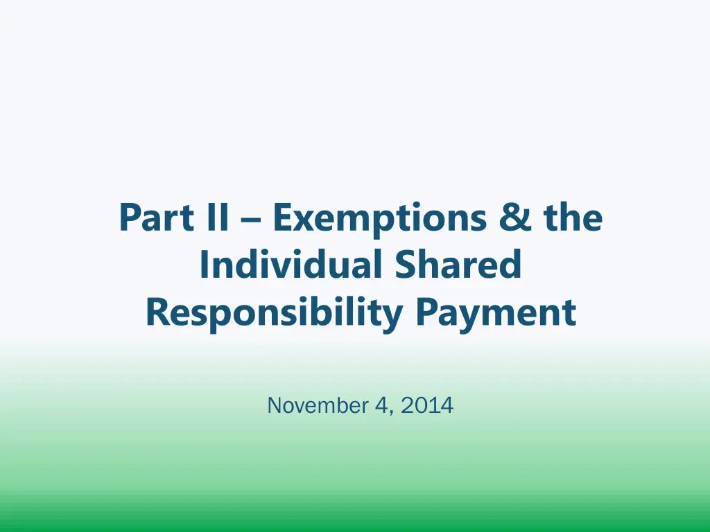 part ii exemptions the individual shared