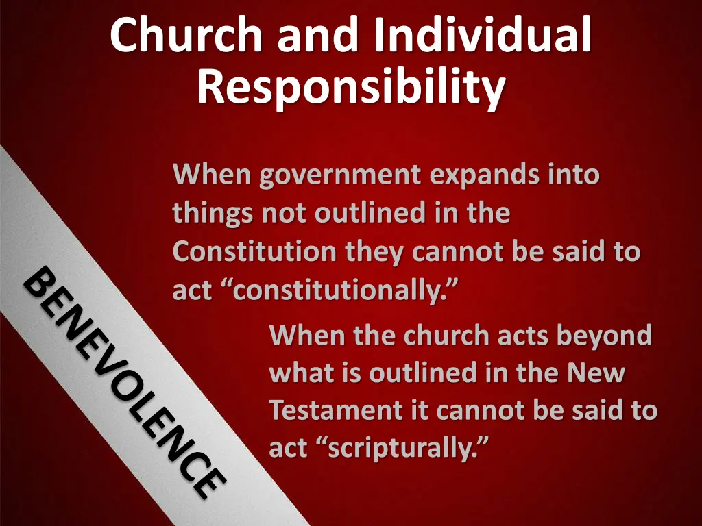 church and individual responsibility 1