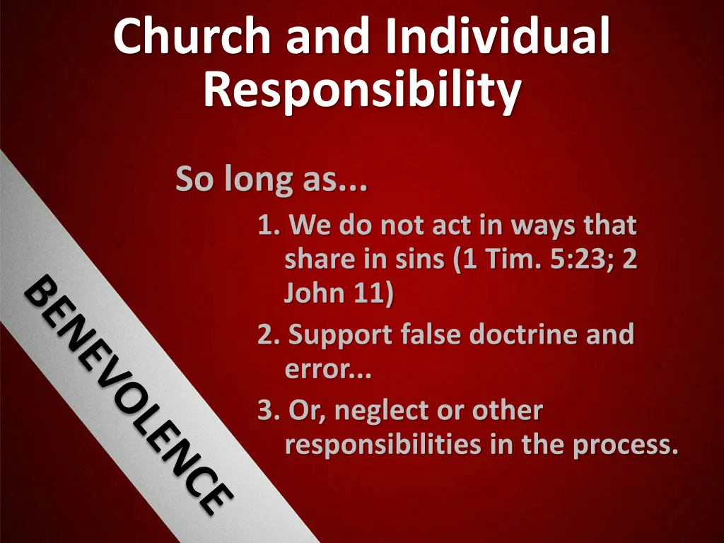 church and individual responsibility 11