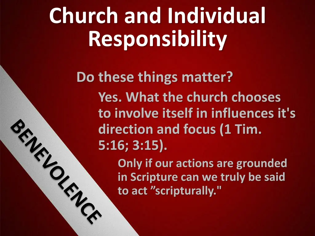 church and individual responsibility 12