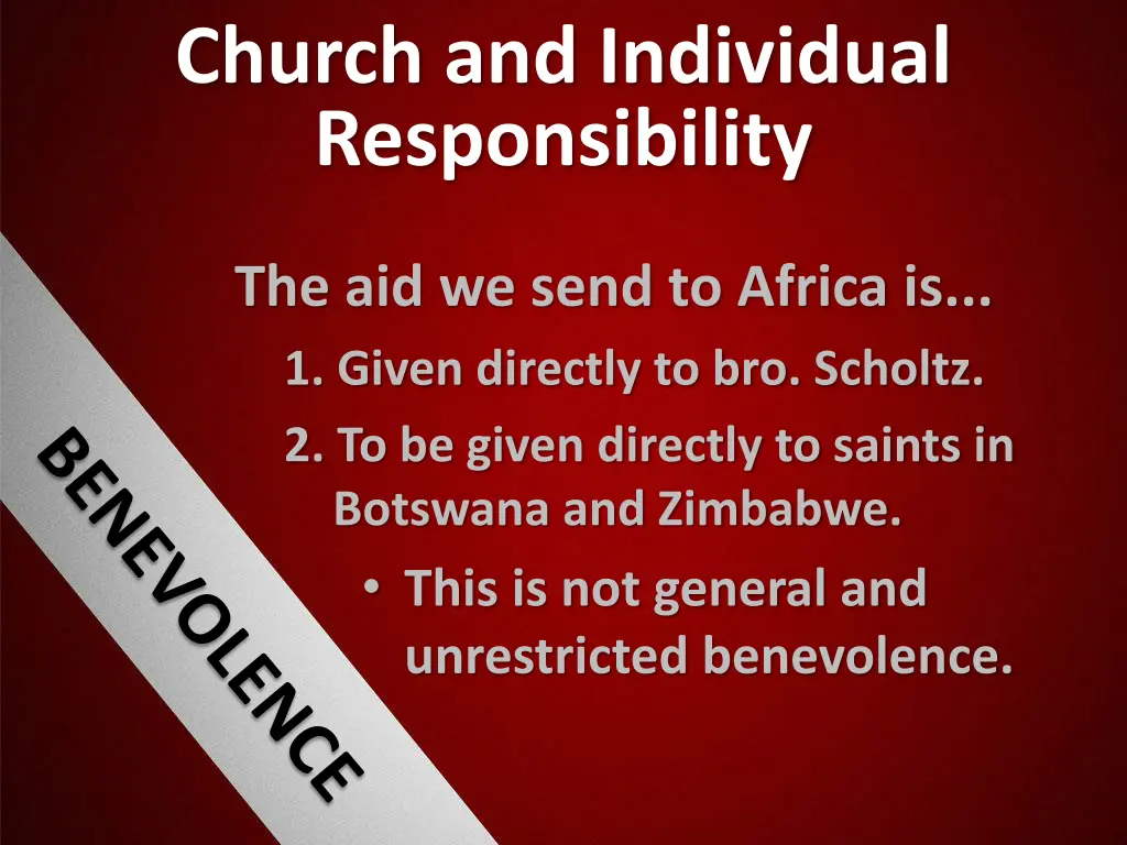 church and individual responsibility 9