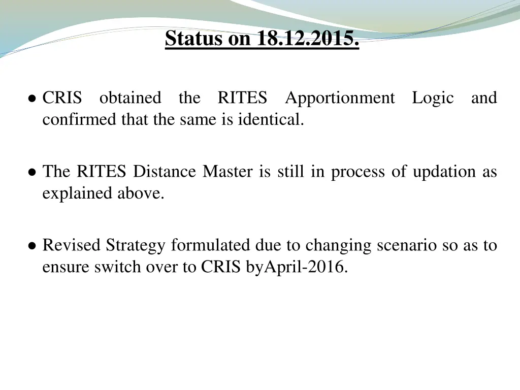 status on 18 12 2015