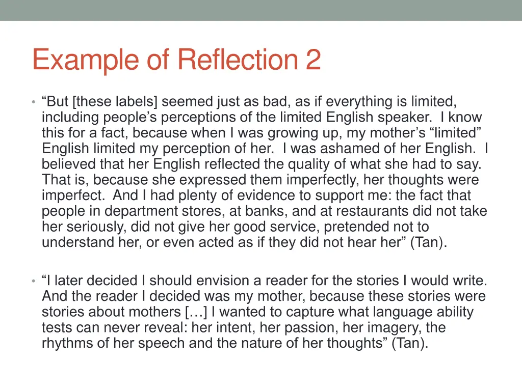 example of reflection 2