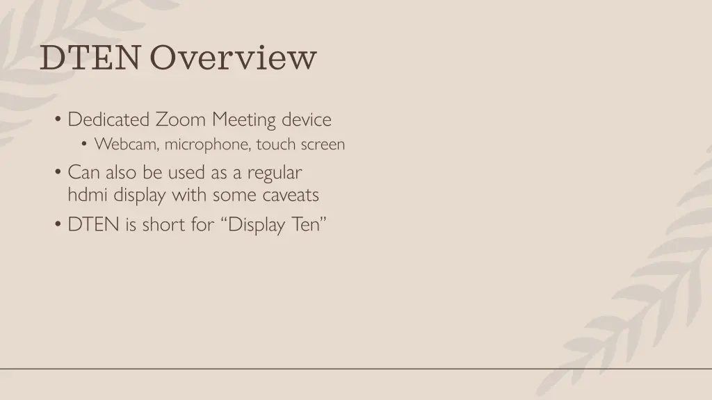 dten overview