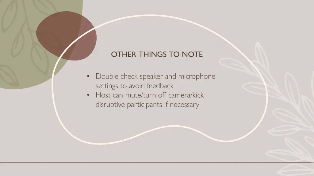 other things to note