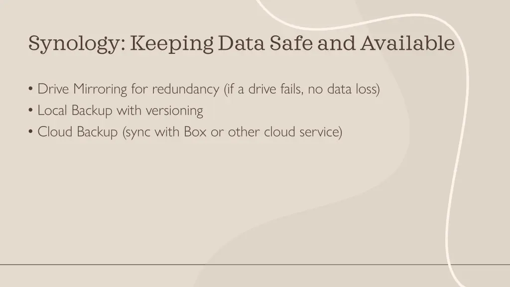 synology keeping data safe and available