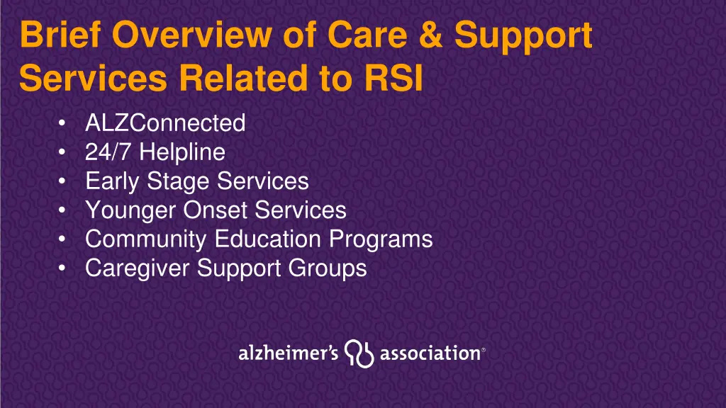 brief overview of care support services related