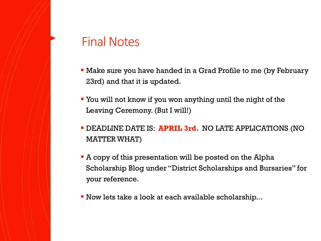 final notes