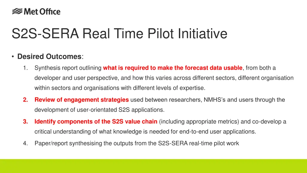 s2s sera real time pilot initiative