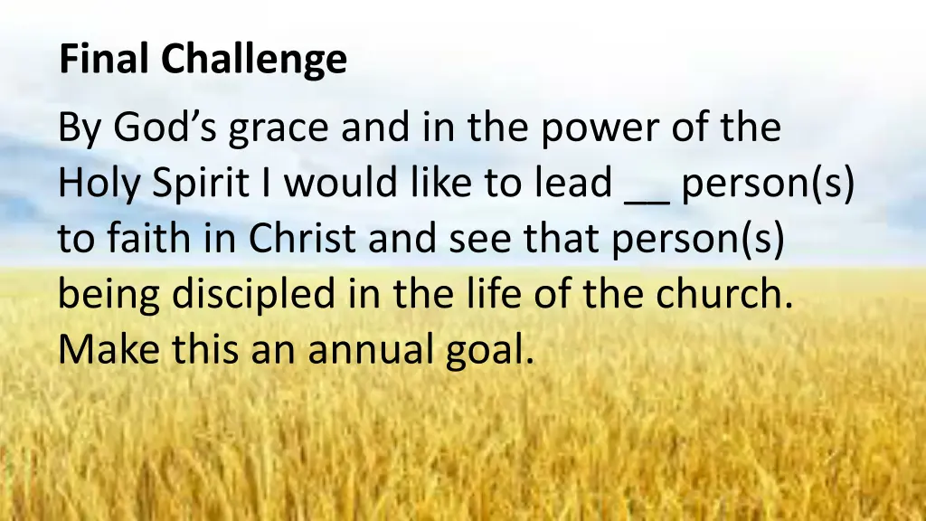 final challenge by god s grace and in the power