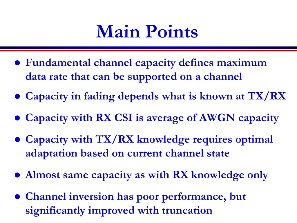 main points